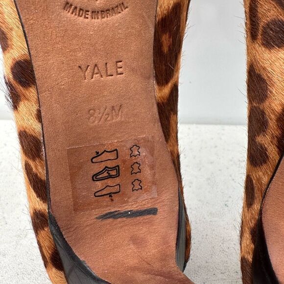 Brighton Yale Leopard Print Calf Hair Slip On Pumps Heels Womens 8.5 M - Picture 7 of 8